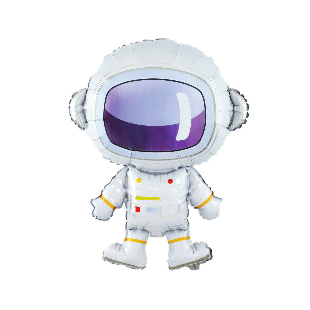 Balon foliowy w kształcie astronauty w kombinezonie z wielkim hełmem.