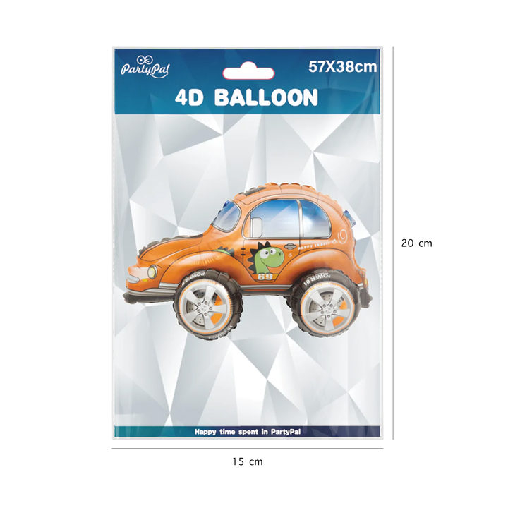 Balon foliowy Samochód garbus pomarańczowy 57x38cm