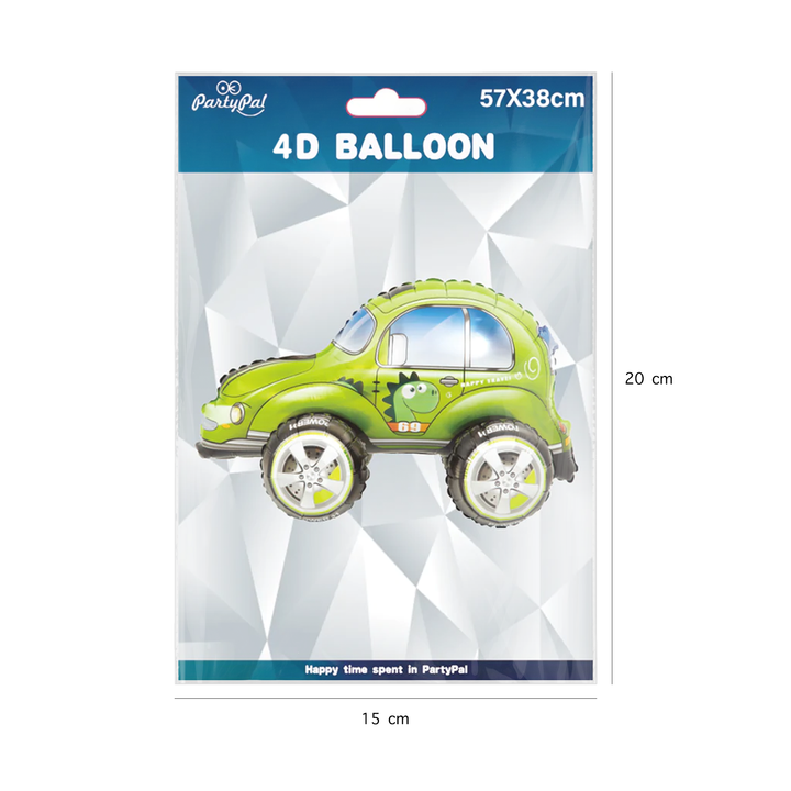 Balon foliowy 4D Samochód garbus zielony 57x38cm