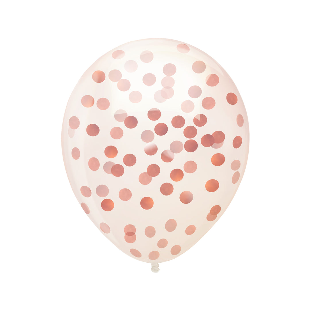 Balony biodegradowalne Wieczór Panieński rose gold z konfetti 12 cali 10 szt. zestaw