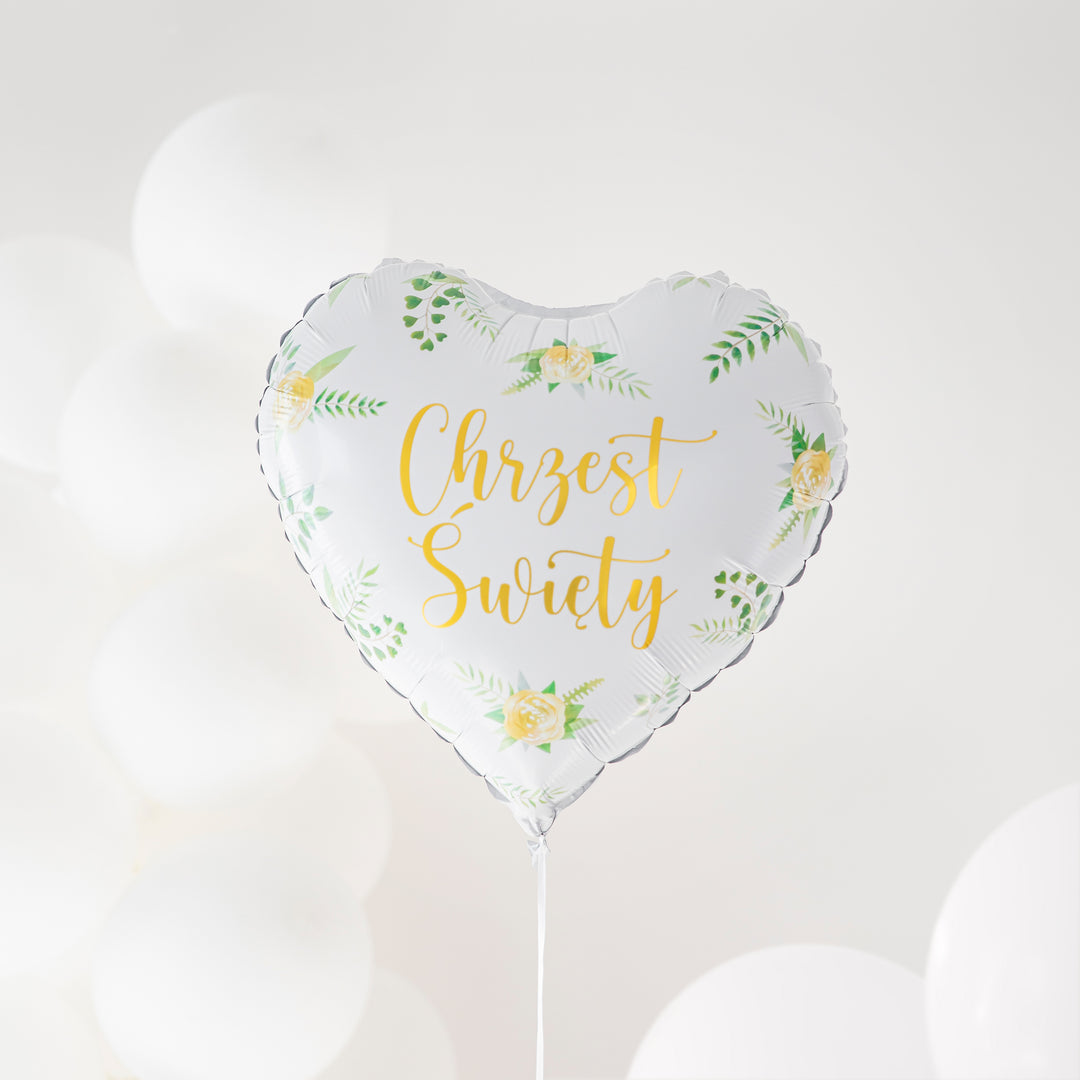 Balon foliowy serce Chrzest Święty 45cm