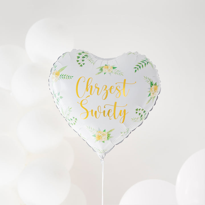 Balon foliowy serce Chrzest Święty 45cm