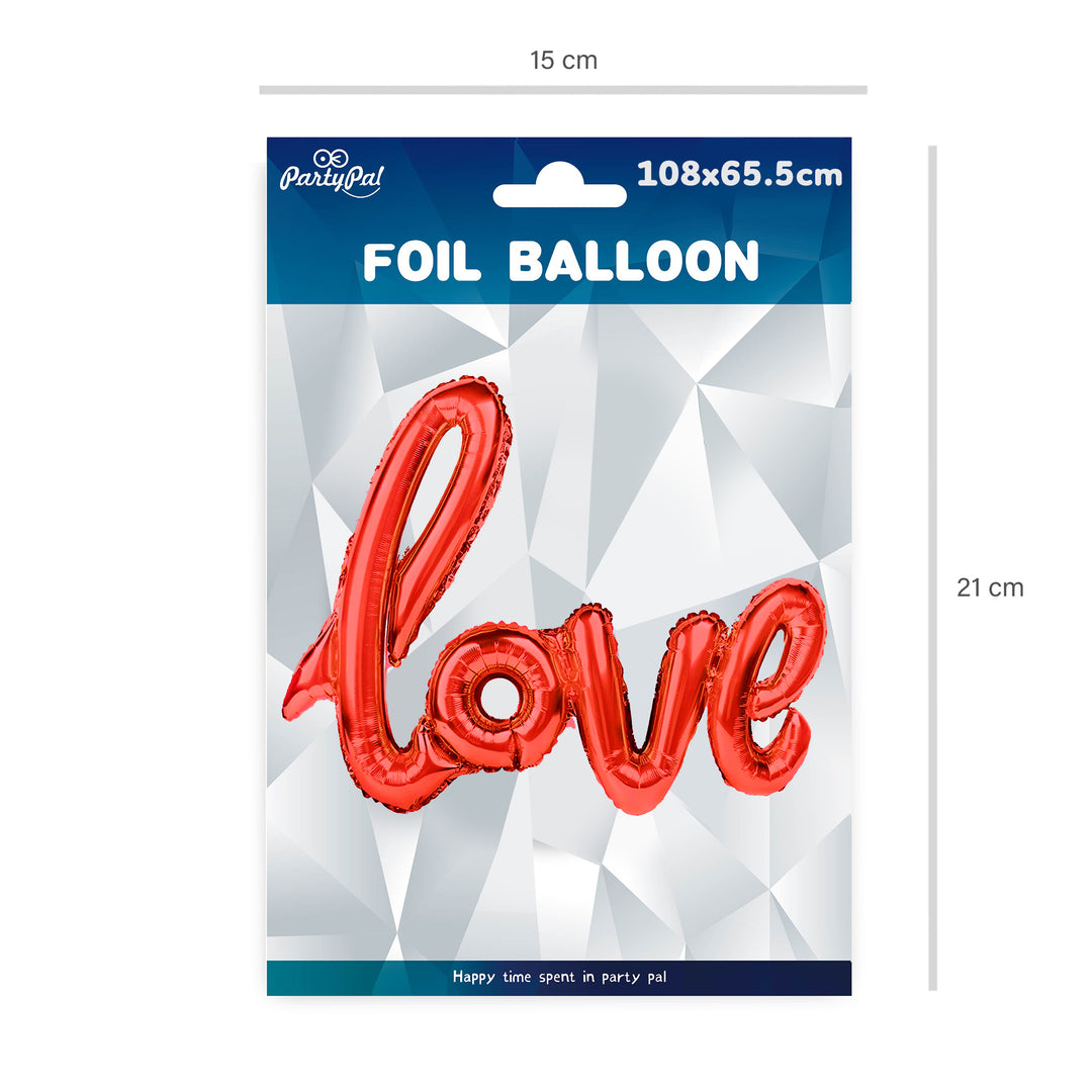 Balon foliowy napis love czerwony