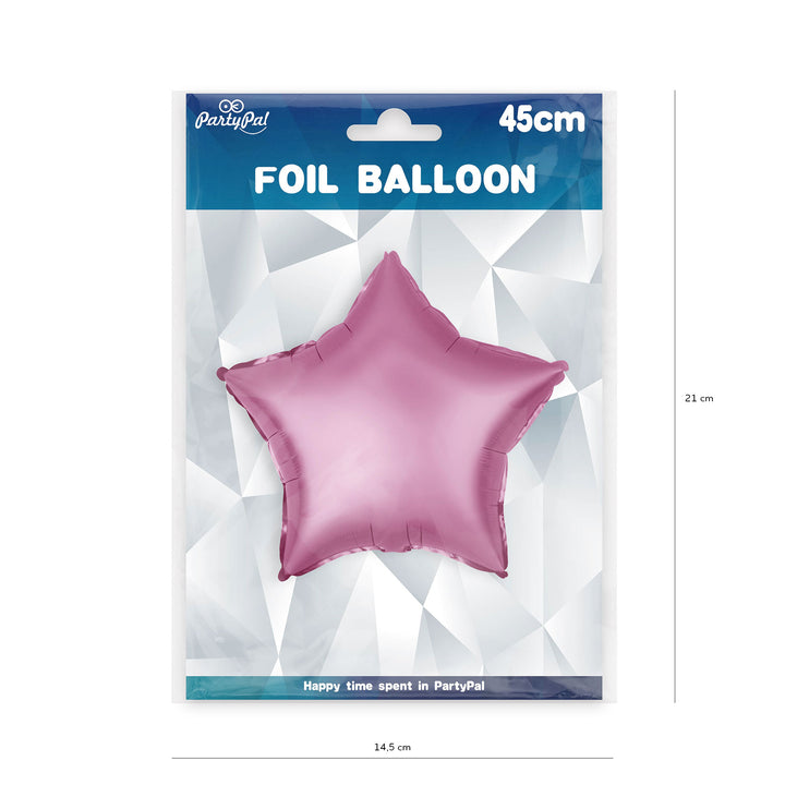 Balon foliowy Gwiazda matowy ciemnoróżowy 18cali