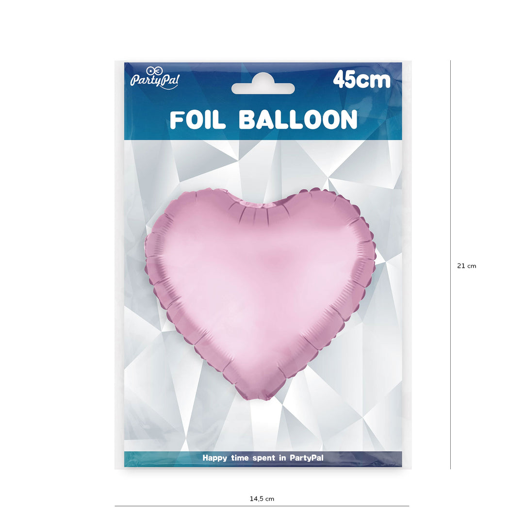 Balon foliowy Serce matowy różowy 18cali