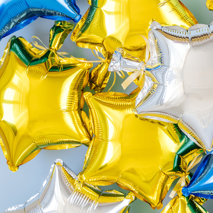 Balon foliowy Gwiazda złoty 9cali 3szt.