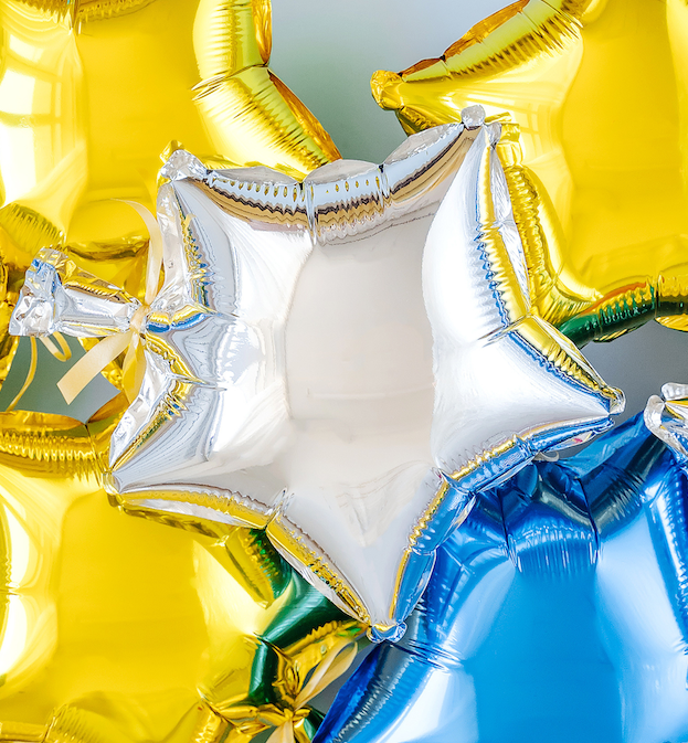 Balon foliowy Gwiazda srebrny 9cali 3szt.