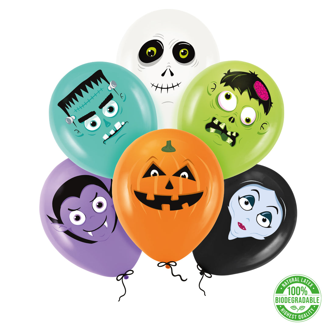 Balony lateksowe biodegradowalne Halloween Monsters