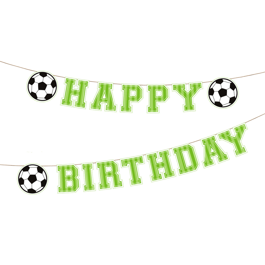 Baner z kolekcji Football z napisem Happy Birthday i piłkami