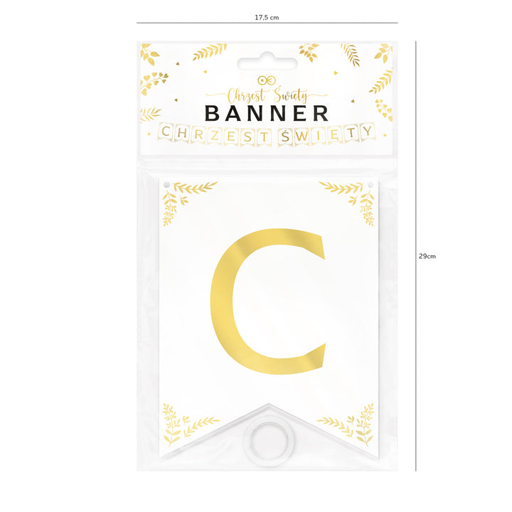 Baner Chrzest Święty biało-złoty 160cm