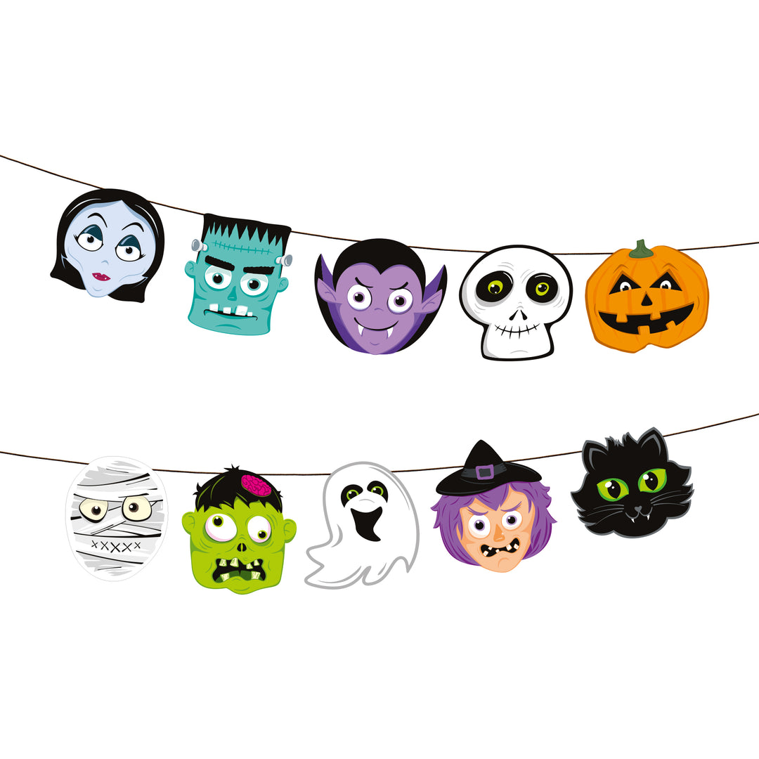 Girlanda Halloween Monsters z głowami