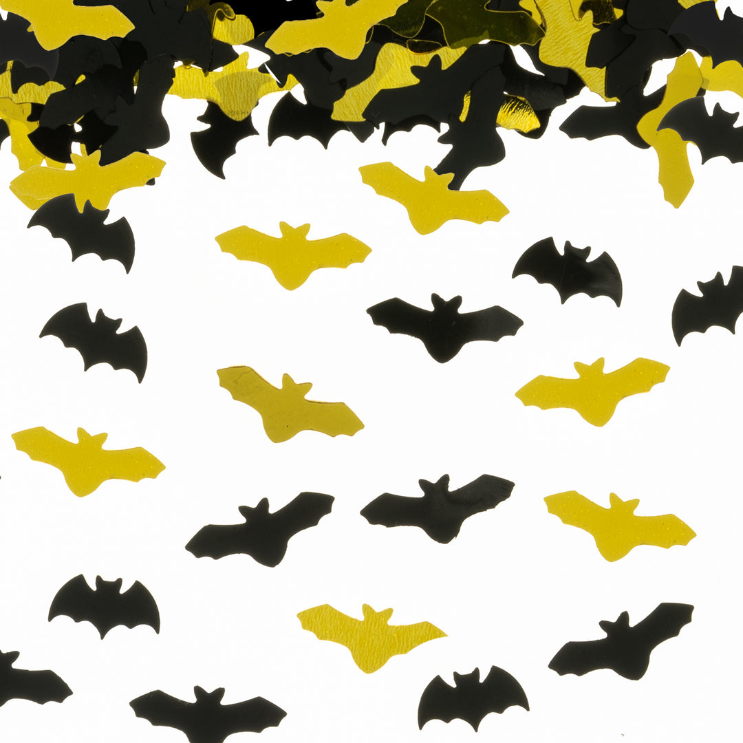 Konfetti foliowe Halloween Nietoperze złoto-czarne