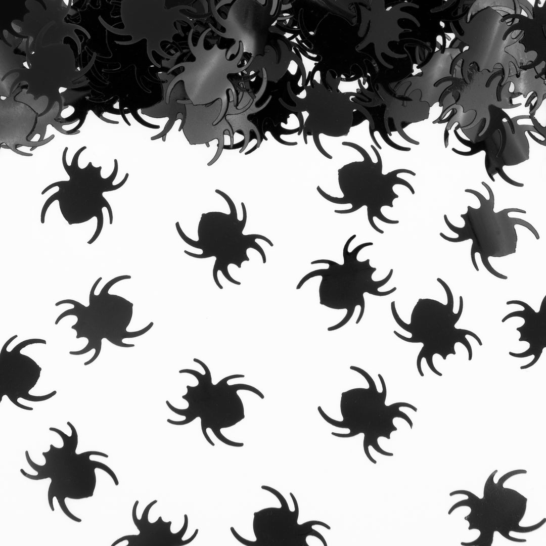 Konfetti foliowe Halloween Pająki czarne