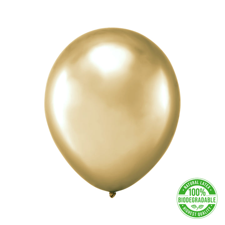 Balon Biodegradowalny chrom złoty 12cali 100szt.