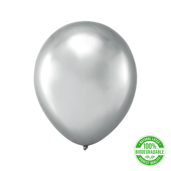Balon Biodegradowalny chrom srebrny 12cali 100szt