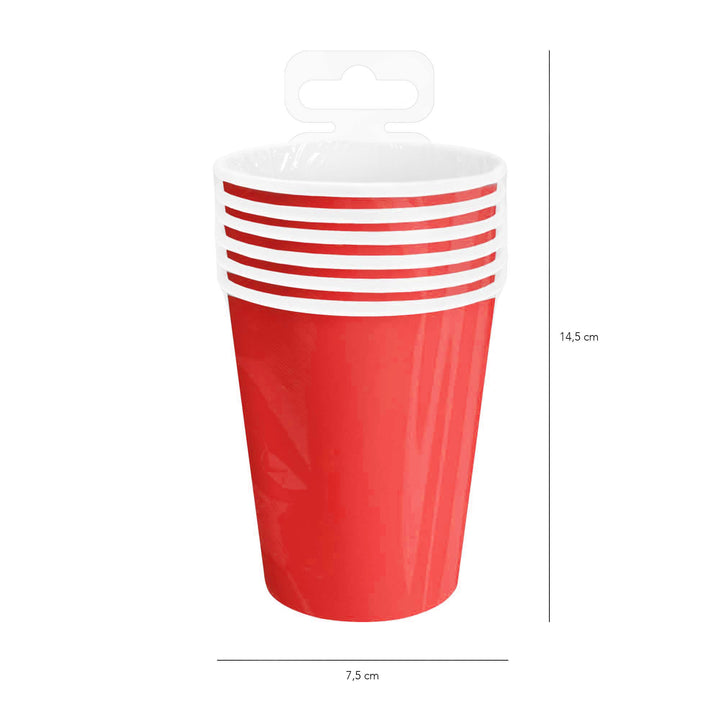 Kubek czerwony 220 ml 6 szt.