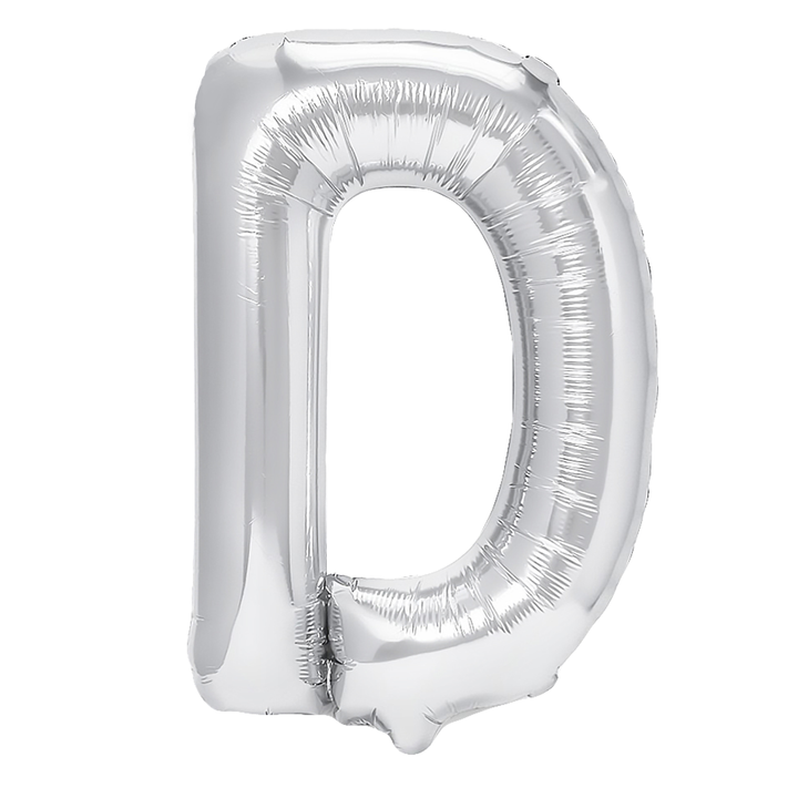 Balon foliowy litera D srebrny 70cm L