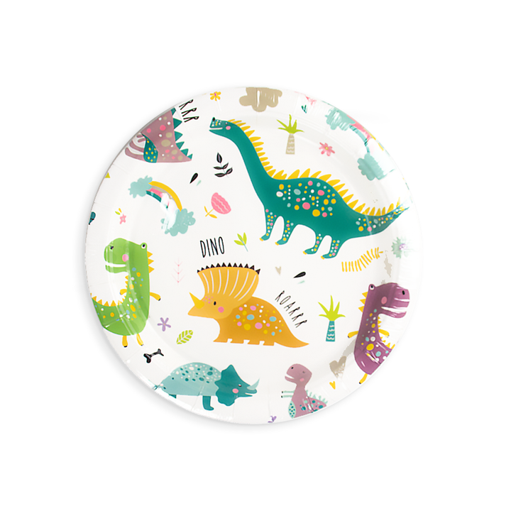Talerzyk papierowy Dinozaury 7cali 6szt.