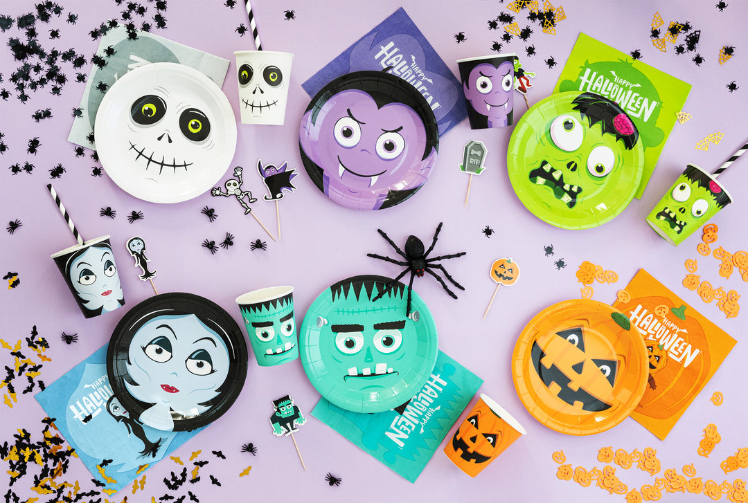 Talerzyk papierowy Halloween Monsters 7cali 6szt.
