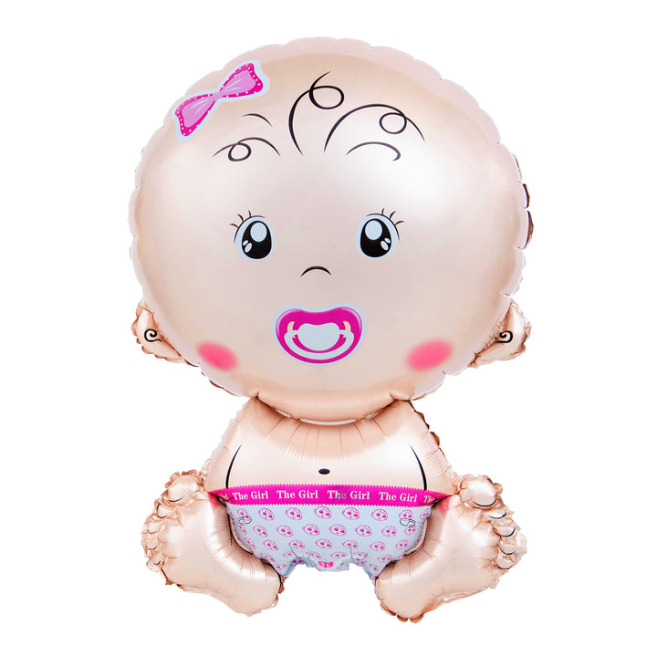 Balon foliowy Bobas ze smoczkiem dziewczynka 49x74cm