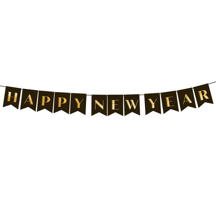 Baner Happy New Year czarny 250cm