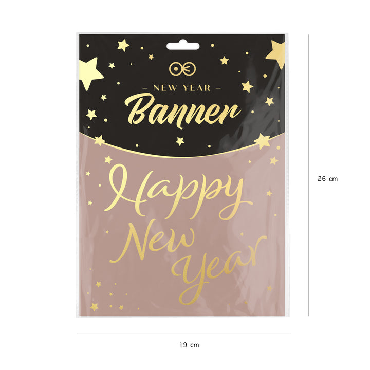 Baner Happy New Year złoty 120cm