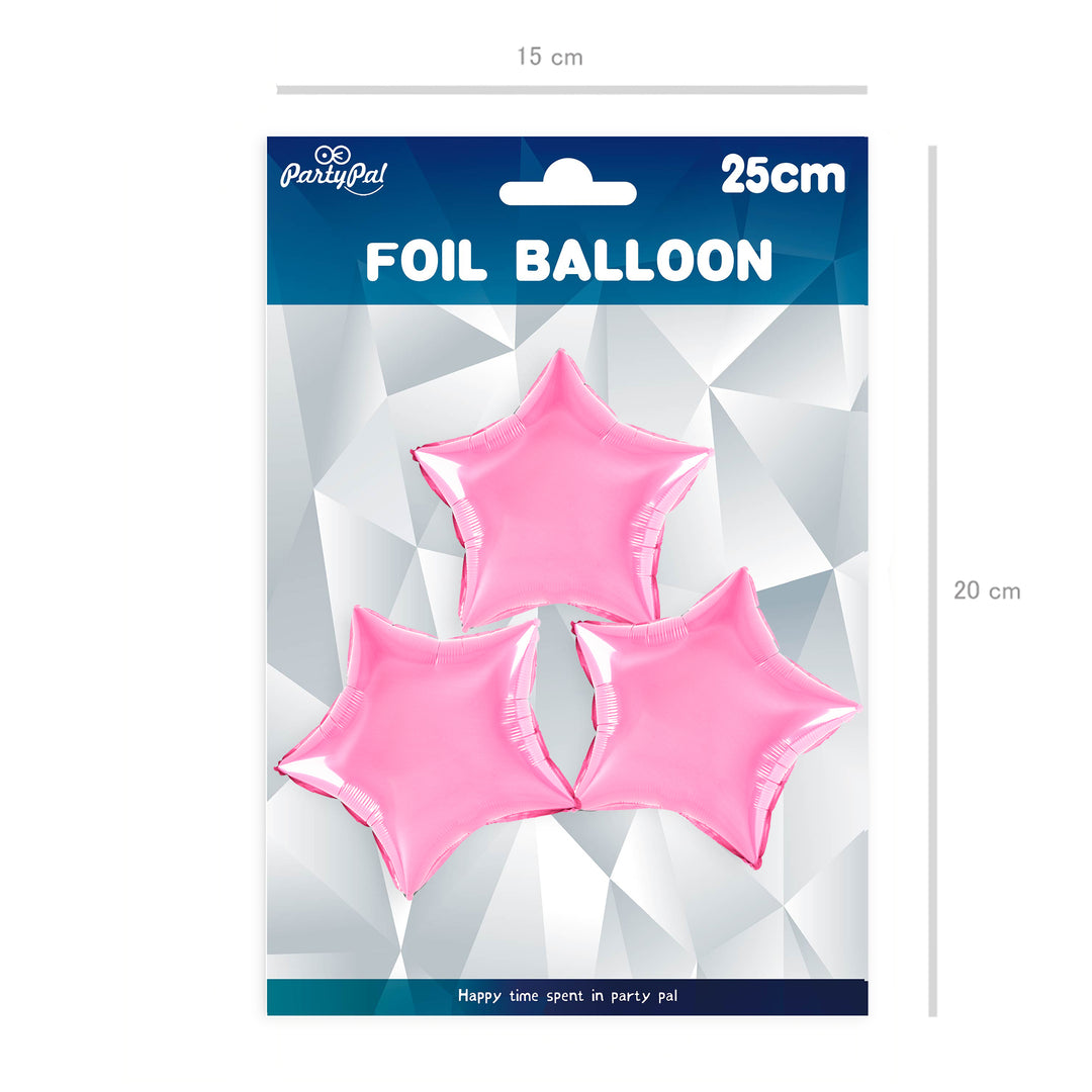 Balon foliowy Gwiazda jasnoróżowy 9cali 3szt.