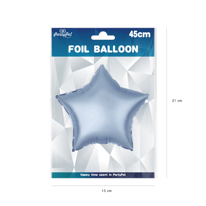 Balon foliowy Gwiazda matowy niebieski 18cali
