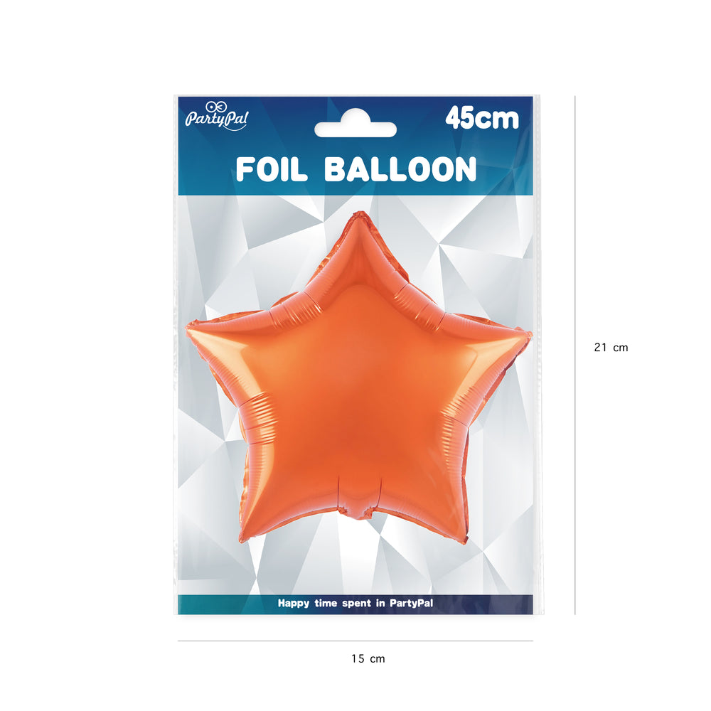 Balon foliowy Gwiazda pomarańczowy opakowanie