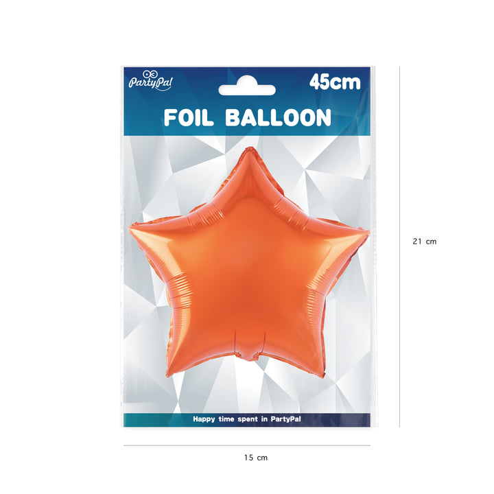 Balon foliowy Gwiazda pomarańczowy opakowanie