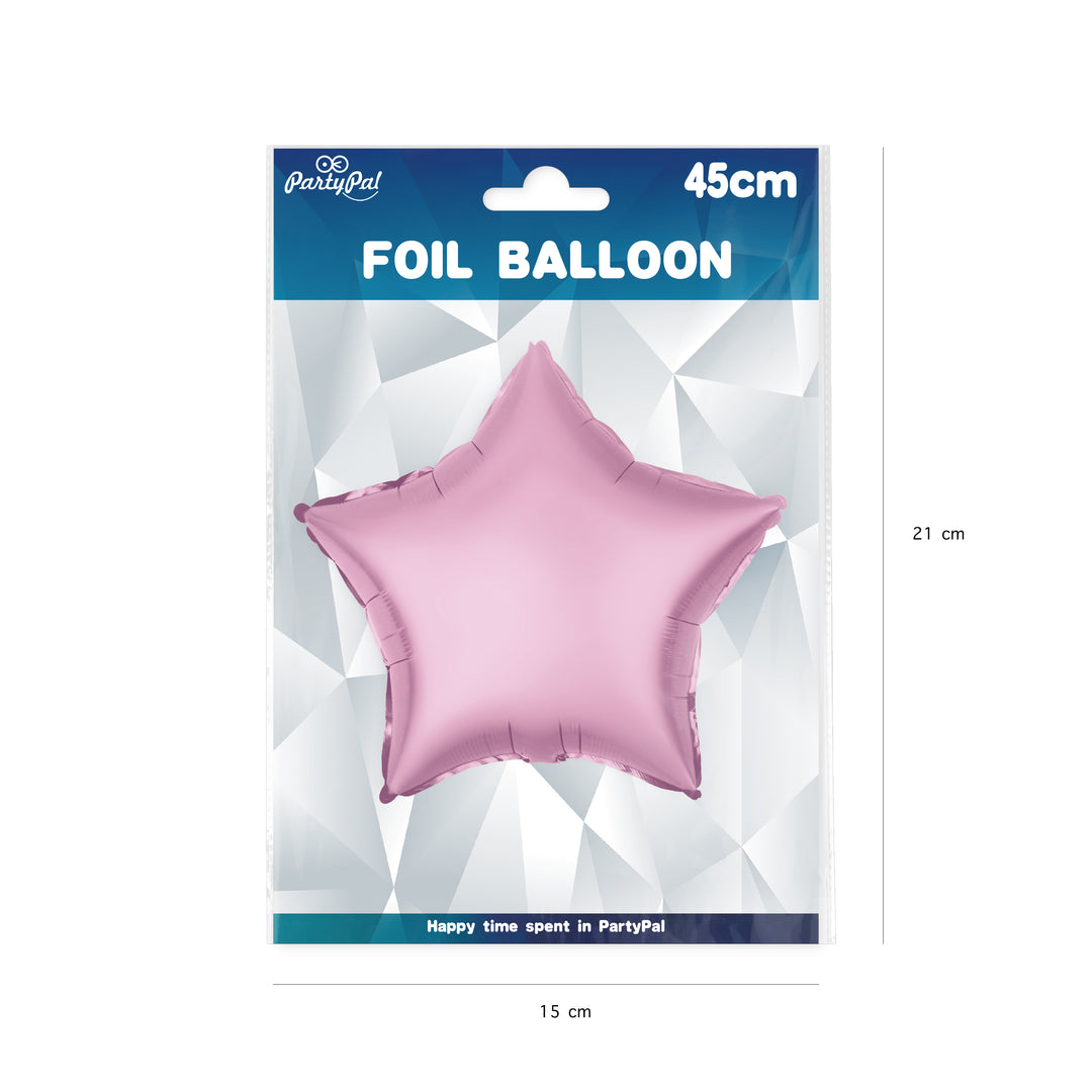 Balon foliowy Gwiazda matowy różowy 18cali