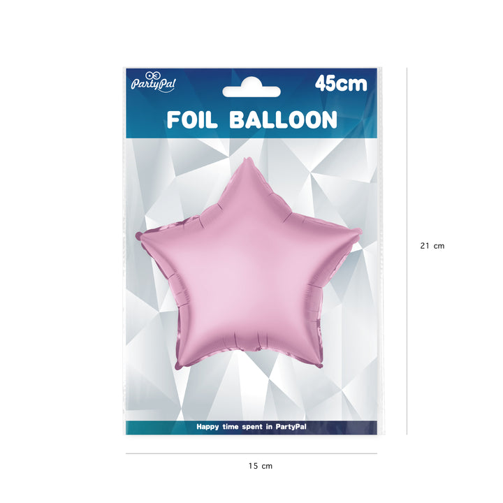Balon foliowy Gwiazda matowy różowy 18cali