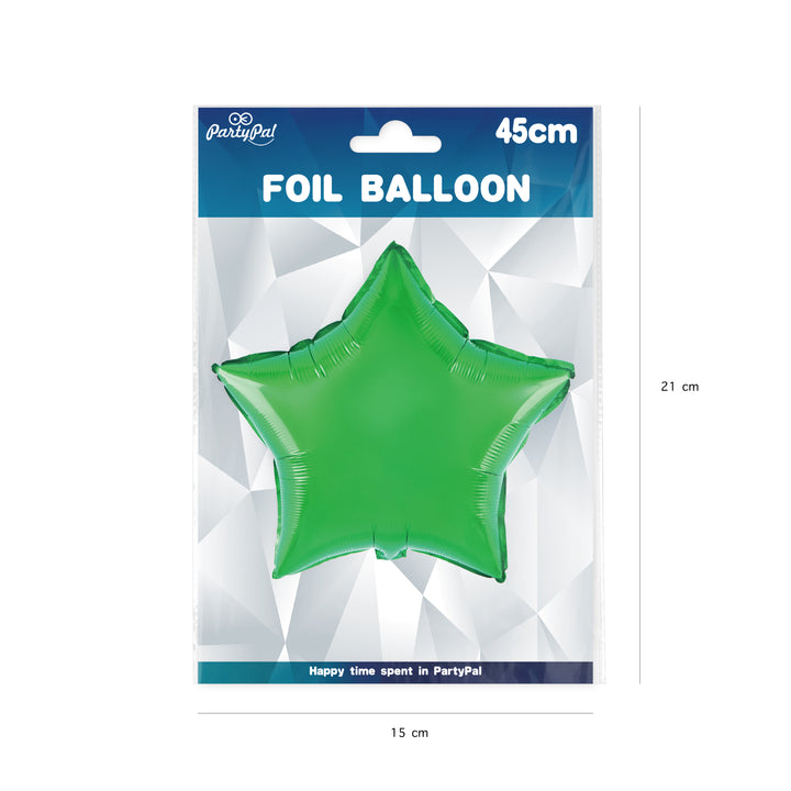 Balon foliowy Gwiazda zielony 18cali