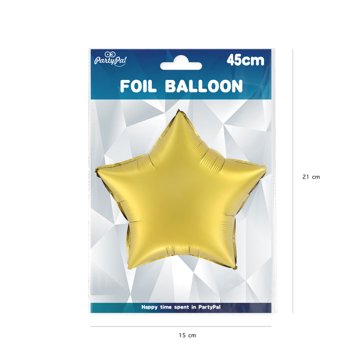 Balon foliowy Gwiazda matowy złoty 18cali
