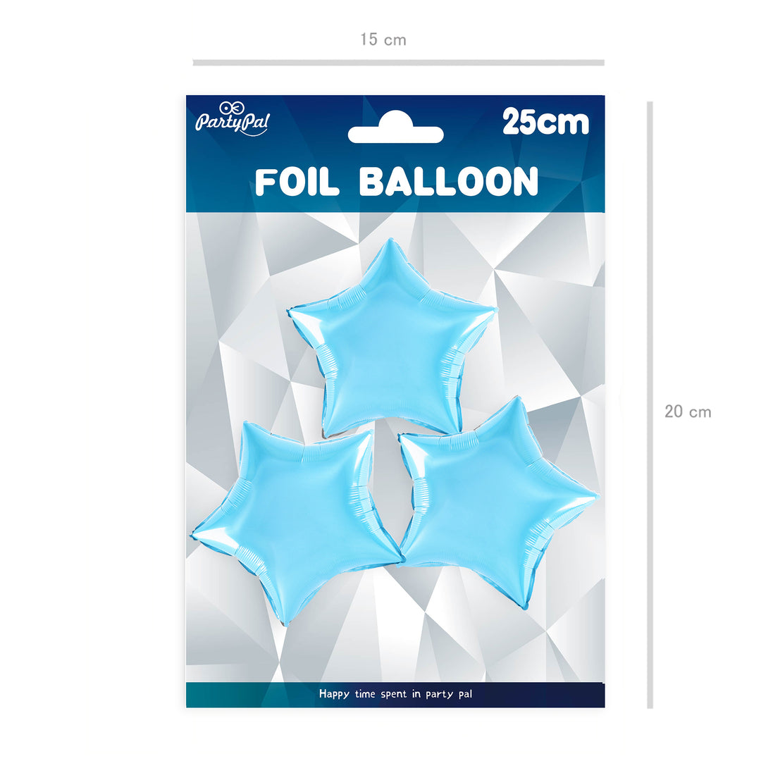 Balon foliowy Gwiazda jasnoniebieski 9cali 3szt.