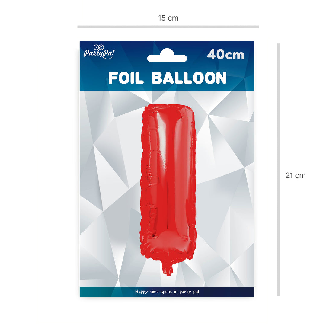 Balon foliowy litera I czerwony 40cm N