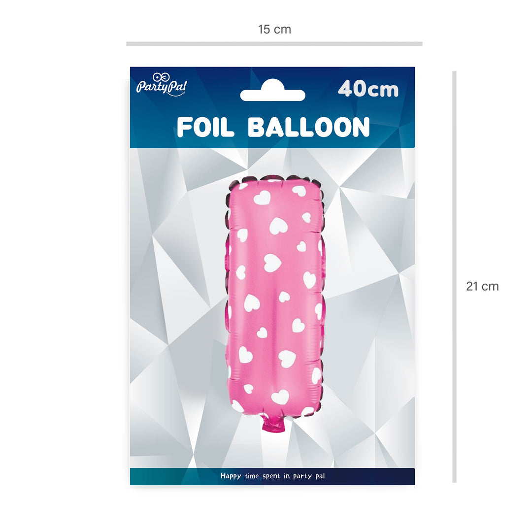 Balon foliowy Serduszka litera I różowy 40cm N