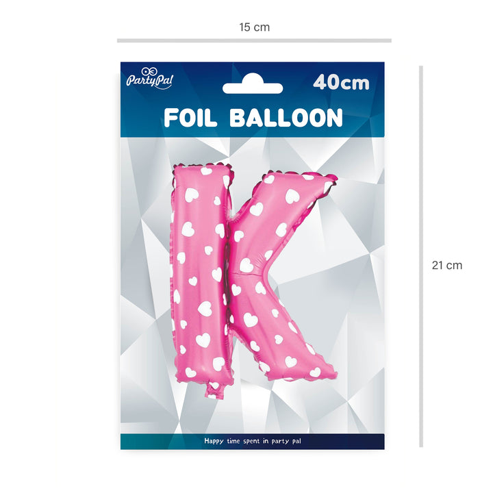 Balon foliowy Serduszka litera K różowy 40cm N