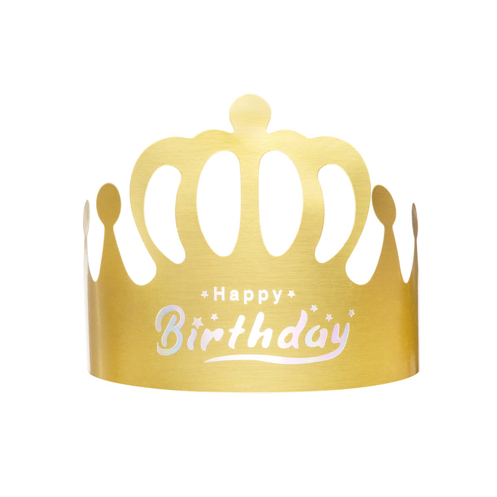 Korona papierowa Happy Birthday złota 50szt.