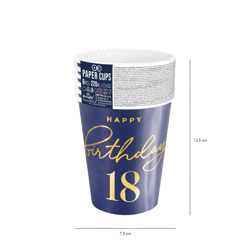 Granatowy kubek z napisem Happy Birthday 18 - opakowanie