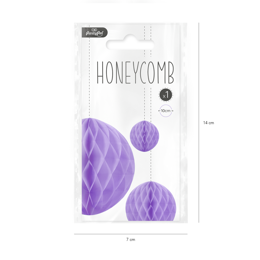 Honeycomb bibułowy, fioletowy, 10 cm