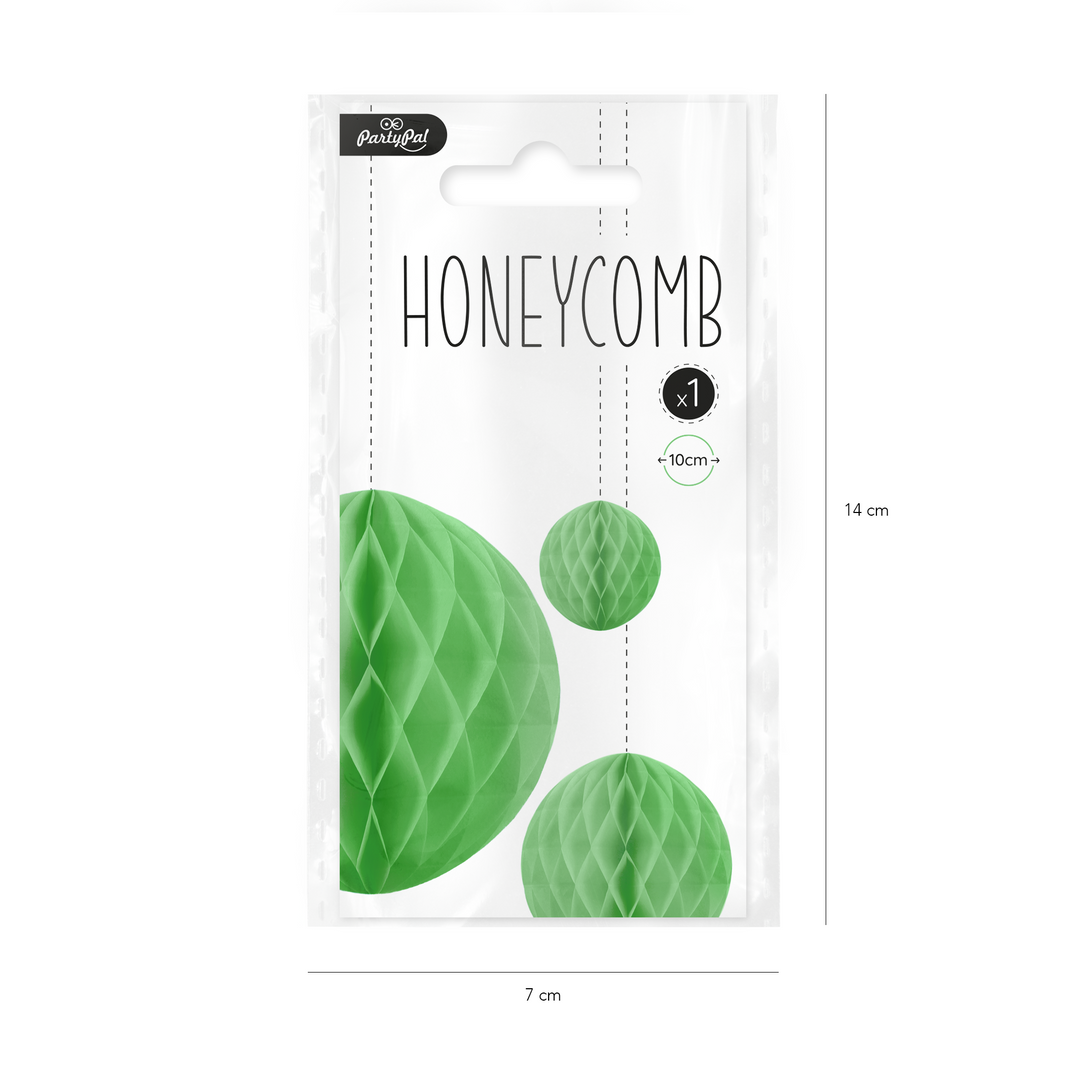 Honeycomb bibułowy, zielony, 10 cm