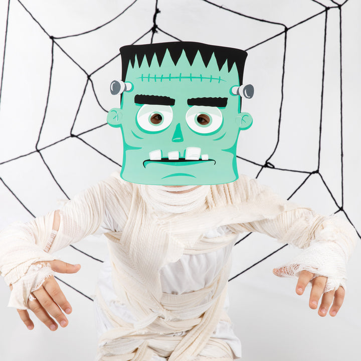 Maska papierowa Halloween Monsters Frankenstein kompozycja