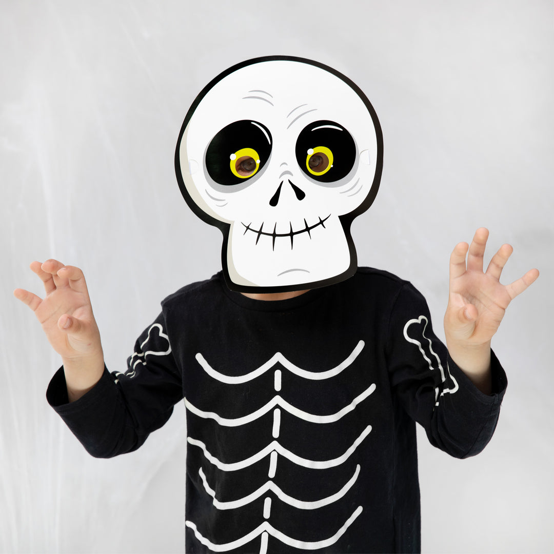 Maska papierowa Halloween Monsters kościotrup kompozycja