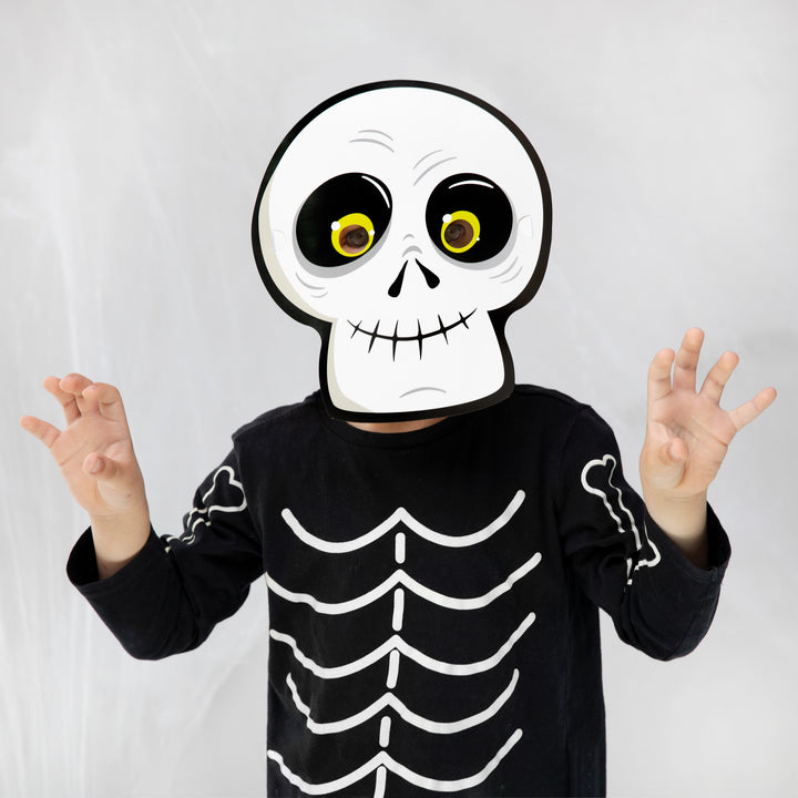 Maska papierowa Halloween Monsters kościotrup kompozycja