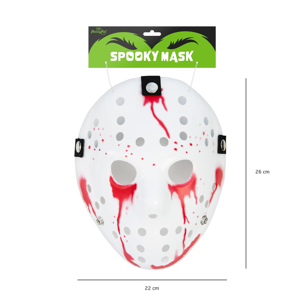 Maska Halloween Piątek 13 krew z etykietą