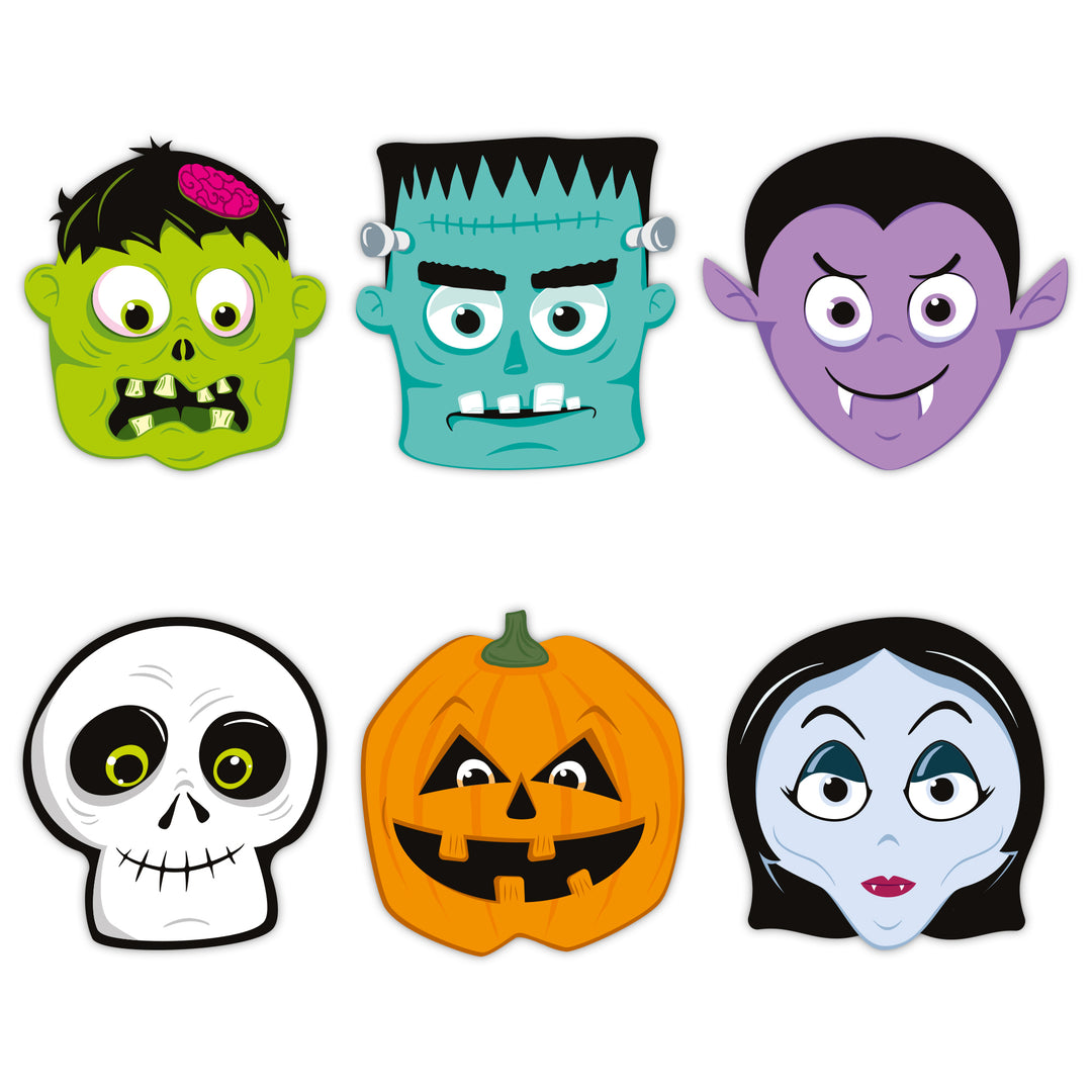 Maski papierowe Halloween Monsters 6 szt.