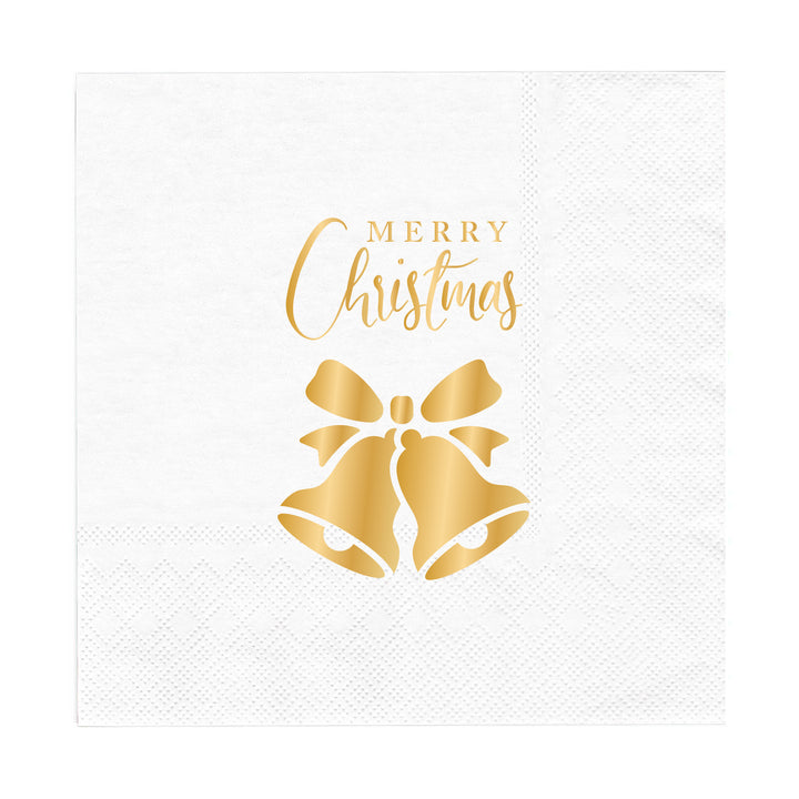 Serwetki Merry Christmas Dzwonki białe 10szt.