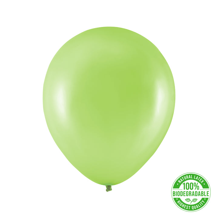 Balon Biodegradowalny metaliczny limonkowy 12cali 100szt