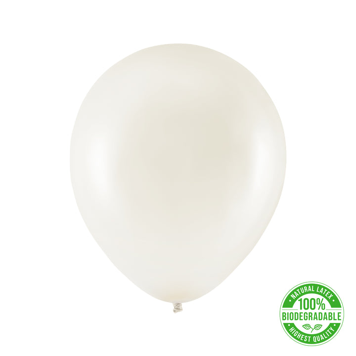 Balon Biodegradowalny metaliczny perłowy biały 12cali 100szt.